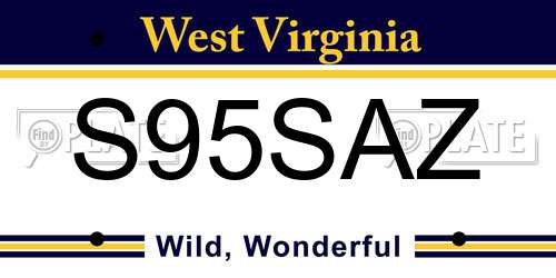 S95SAZ West Virginia License Plate