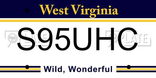 S95UHC West Virginia License Plate