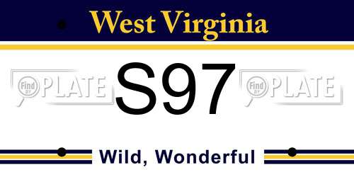S97 West Virginia License Plate