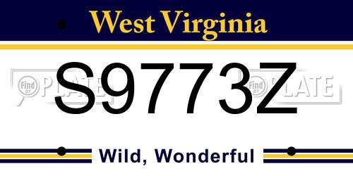 S9773Z West Virginia License Plate