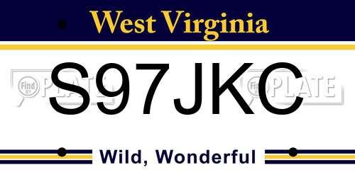 S97JKC West Virginia License Plate