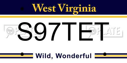 S97TET West Virginia License Plate
