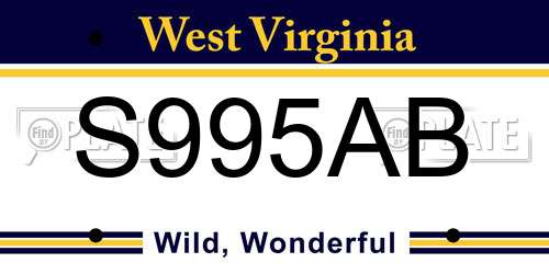 S995AB West Virginia License Plate