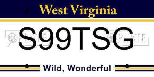 S99TSG West Virginia License Plate