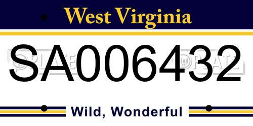 SA006432 West Virginia License Plate