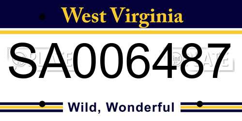 SA006487 West Virginia License Plate