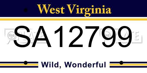 SA12799 West Virginia License Plate