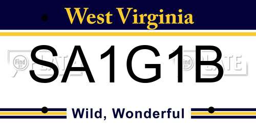 SA1G1B West Virginia License Plate