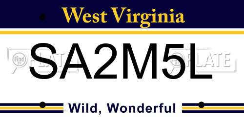 SA2M5L West Virginia License Plate