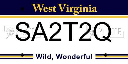 SA2T2Q West Virginia License Plate