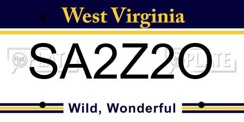 SA2Z2O West Virginia License Plate