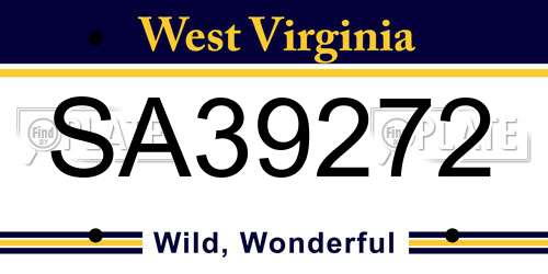 SA39272 West Virginia License Plate