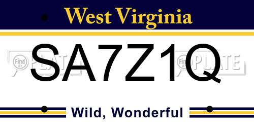 SA7Z1Q West Virginia License Plate