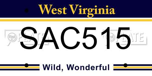 SAC515 West Virginia License Plate