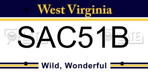 SAC51B West Virginia License Plate