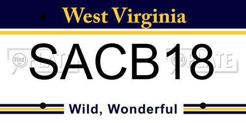 SACB18 West Virginia License Plate
