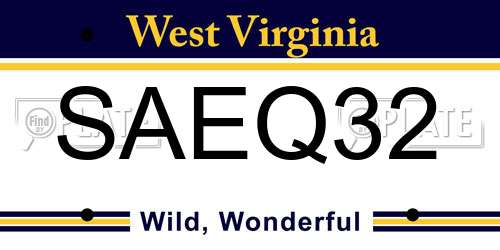 SAEQ32 West Virginia License Plate