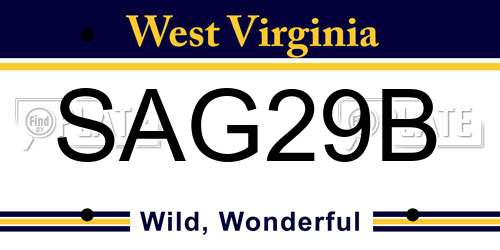 SAG29B West Virginia License Plate