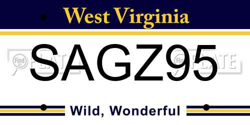 SAGZ95 West Virginia License Plate
