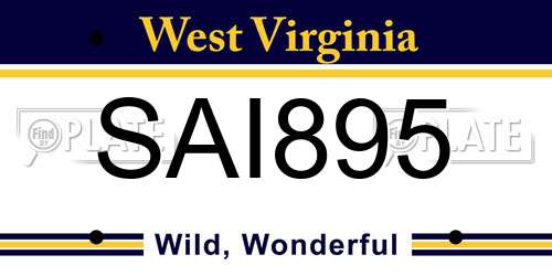 SAI895 West Virginia License Plate