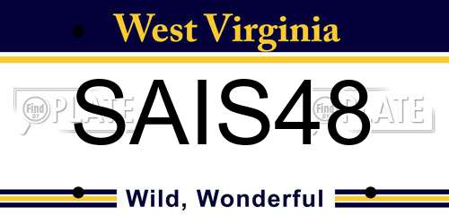 SAIS48 West Virginia License Plate