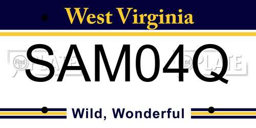 SAM04Q West Virginia License Plate