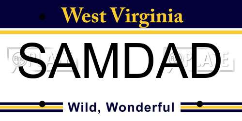 SAMDAD West Virginia License Plate