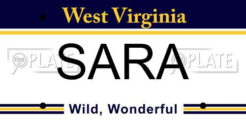 SARA West Virginia License Plate