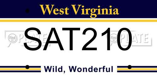 SAT210 West Virginia License Plate