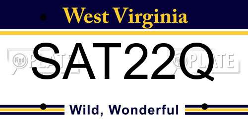 SAT22Q West Virginia License Plate