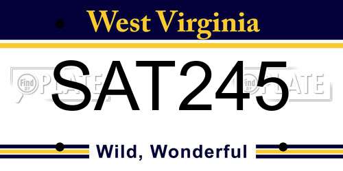 SAT245 West Virginia License Plate