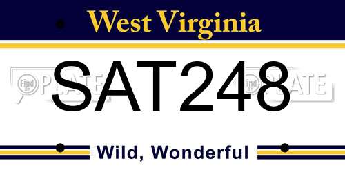 SAT248 West Virginia License Plate