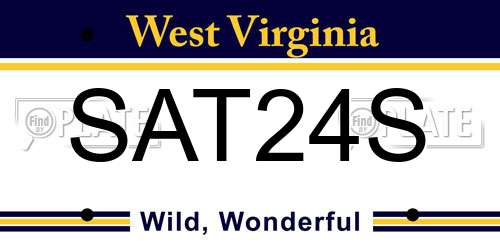 SAT24S West Virginia License Plate