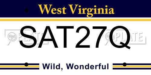 SAT27Q West Virginia License Plate