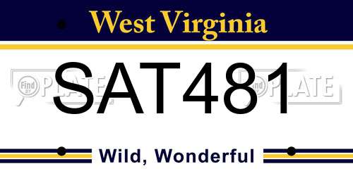 SAT481 West Virginia License Plate