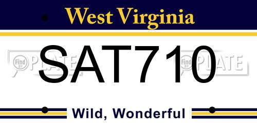 SAT710 West Virginia License Plate