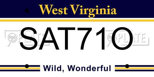 SAT71O West Virginia License Plate
