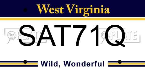 SAT71Q West Virginia License Plate