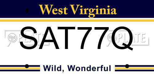 SAT77Q West Virginia License Plate