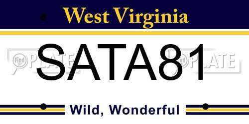 SATA81 West Virginia License Plate
