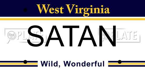 SATAN West Virginia License Plate