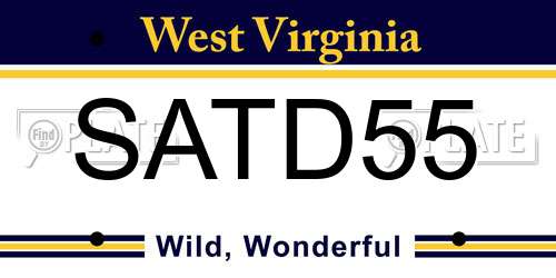 SATD55 West Virginia License Plate