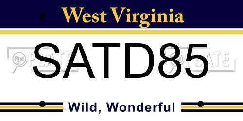 SATD85 West Virginia License Plate