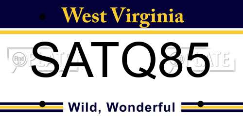 SATQ85 West Virginia License Plate