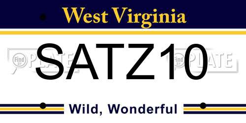 SATZ10 West Virginia License Plate