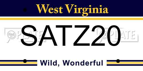 SATZ20 West Virginia License Plate