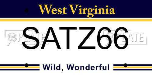 SATZ66 West Virginia License Plate