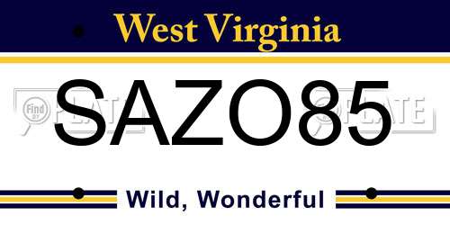 SAZO85 West Virginia License Plate