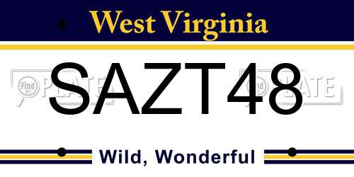 SAZT48 West Virginia License Plate