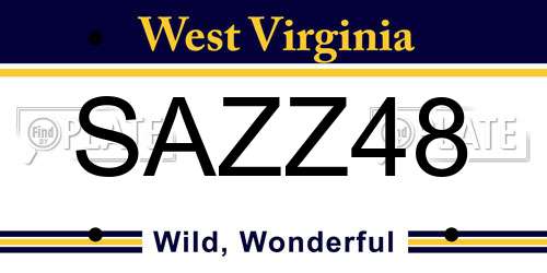 SAZZ48 West Virginia License Plate